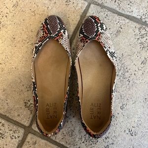 Naturalizer | Vivienne Snake Print Vegan Leather Almond Toe Flats Women's 7.5
